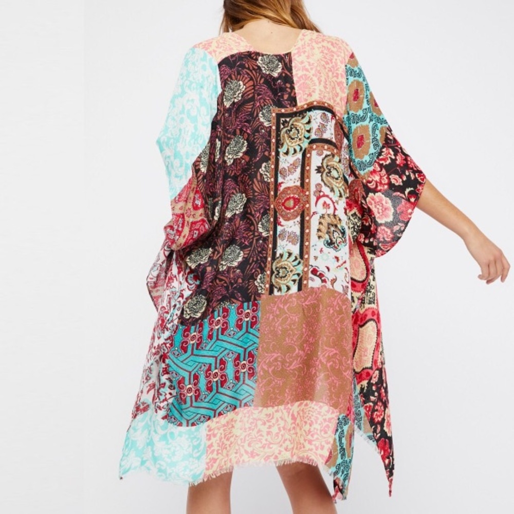 Patchwork KIMONO Duster Voodoo Child Coverup Boho - Picture 1 of 3